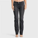 WRUP SNUG Jeans - 2 Button High Waisted - Bootcut - Black + Black Stitching