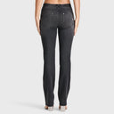 WRUP SNUG Jeans - 2 Button High Waisted - Bootcut - Black + Black Stitching