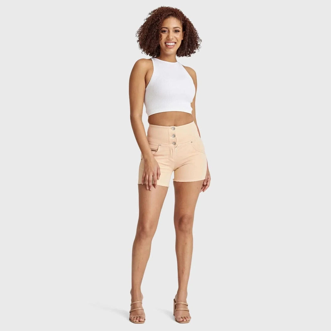 WRUP SNUG Jeans - 3 Button High Waisted - Shorts - Beige