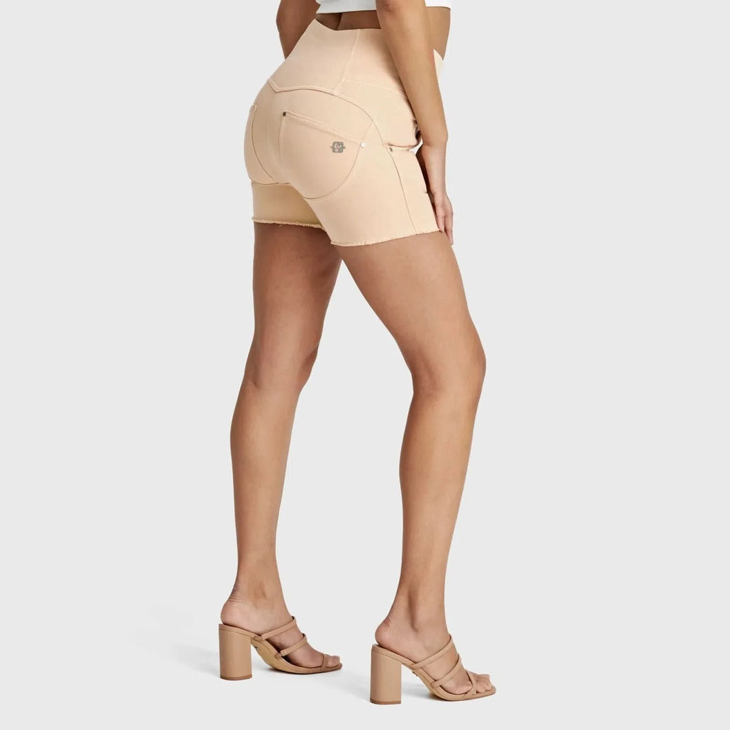 WRUP SNUG Jeans - 3 Button High Waisted - Shorts - Beige