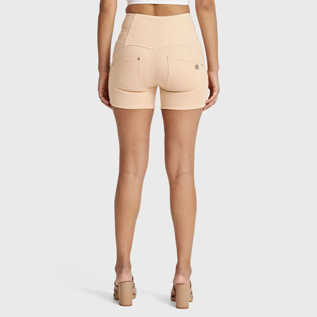 WRUP SNUG Jeans - 3 Button High Waisted - Shorts - Beige