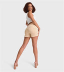 WRUP SNUG Jeans - 3 Button High Waisted - Shorts - Beige