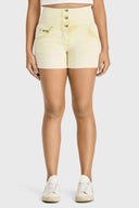 WRUP SNUG Jeans - 3 Button High Waisted - Shorts - Yellow Sorbet