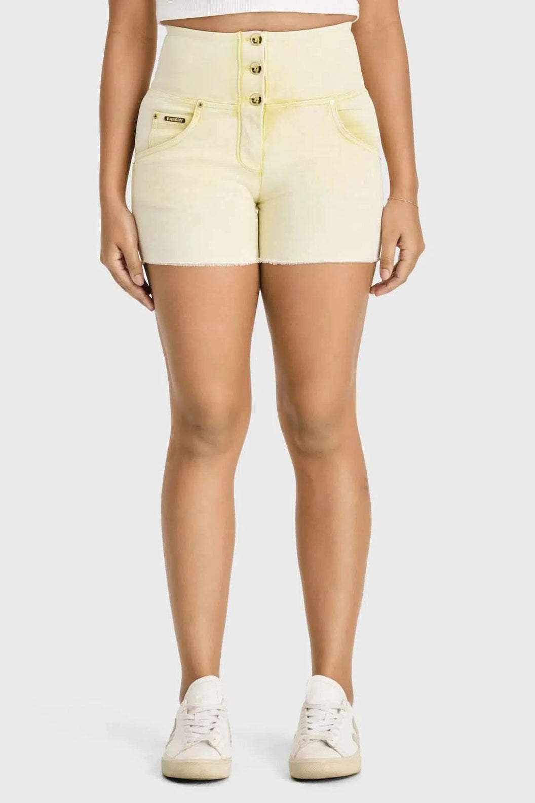 WRUP SNUG Jeans - 3 Button High Waisted - Shorts - Yellow Sorbet