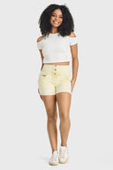 WRUP SNUG Jeans - 3 Button High Waisted - Shorts - Yellow Sorbet