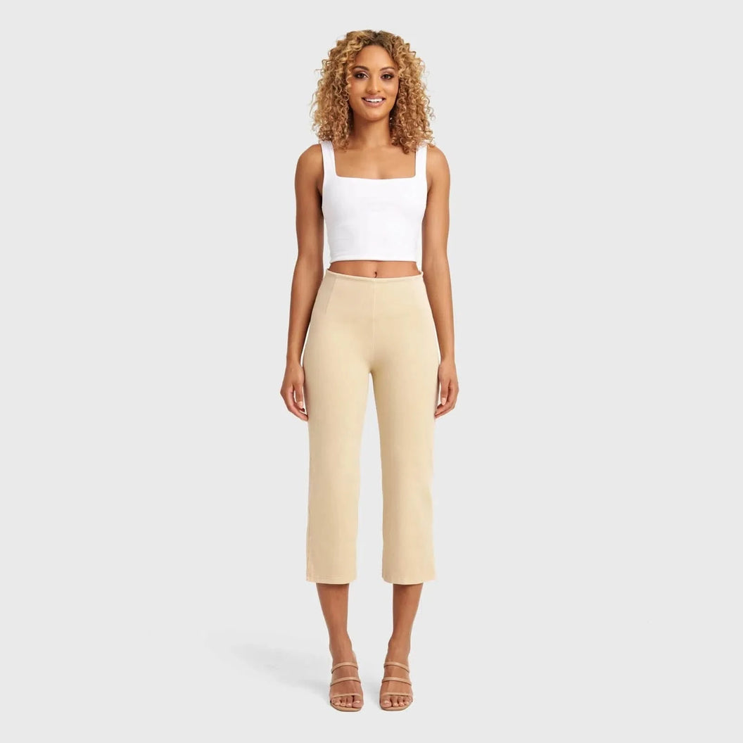 WRUP SNUG Jeans - High Waisted - Cropped - Beige