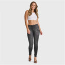 WRUP SNUG Jeans - High Waisted - Full Length - Black + Black Stitching