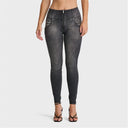 WRUP SNUG Jeans - High Waisted - Full Length - Black + Black Stitching