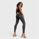 WRUP SNUG Jeans - High Waisted - Full Length - Washed Black + Black Stitching