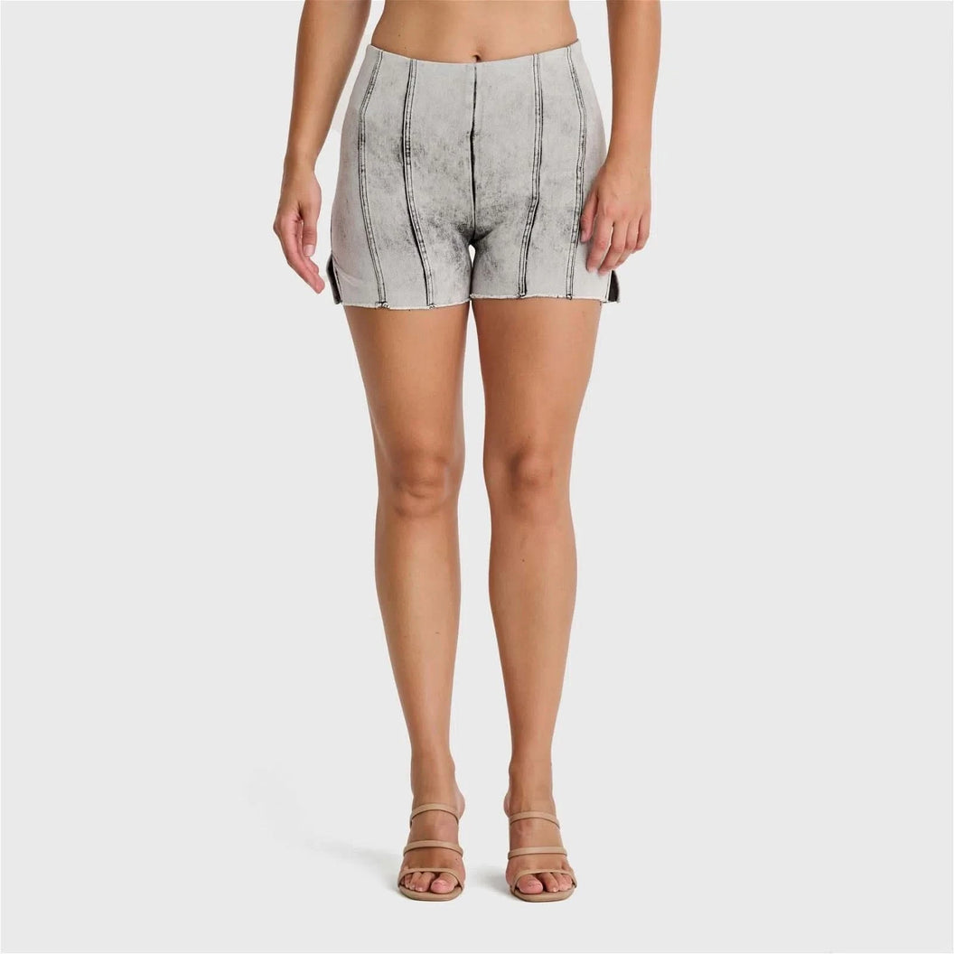 WRUP SNUG Jeans Limited Edition - High Waisted - Shorts - Grey + Black Stitching
