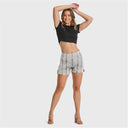 WRUP SNUG Jeans Limited Edition - High Waisted - Shorts - Grey + Black Stitching