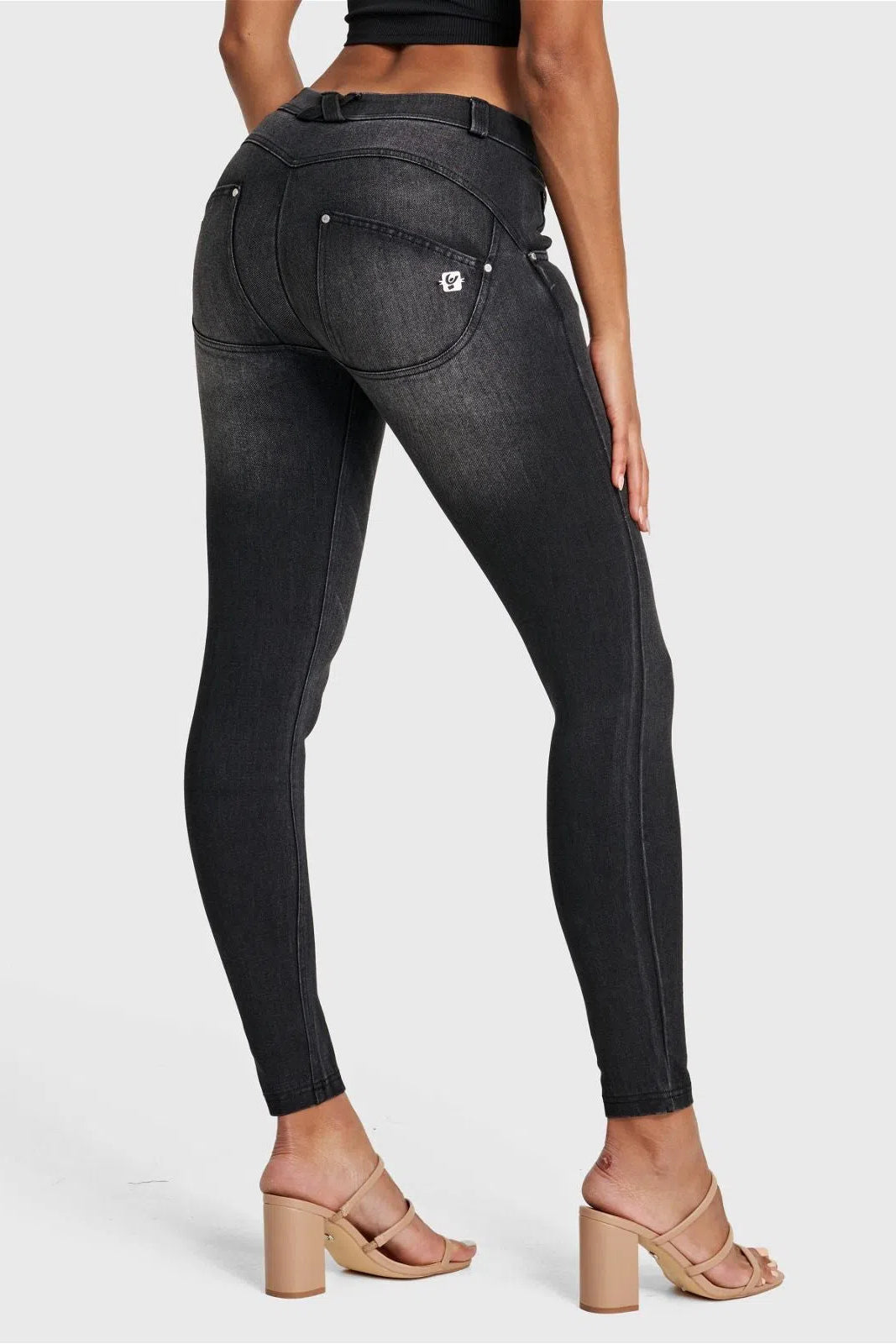 WRUP SNUG Jeans - Mid Rise - Full Length - Black + Black Stitching 2