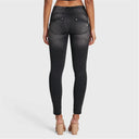 WRUP SNUG Jeans - Mid Rise - Full Length - Black + Black Stitching
