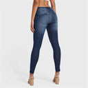 WRUP SNUG Jeans - Mid Rise - Full Length - Dark Blue + Blue Stitching