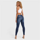 WRUP SNUG Jeans - Mid Rise - Full Length - Dark Blue + Blue Stitching