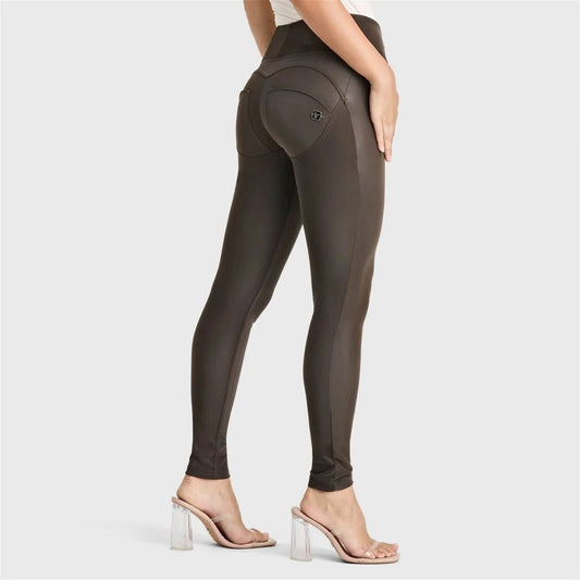 WRUP Velvet Leather - High Waisted - Full Length - Chocolate