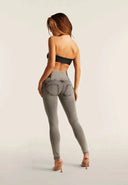 WRUP Denim with Elastane Side - High Waisted - Full Length - Grey + Black Stitching