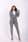 Made In Italy Checkered Suit Blazer - Grey Plaid 4