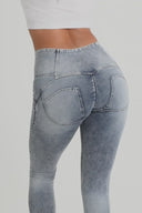 WRUP Denim - 3 Button High Waisted - Full Length - Stonewash