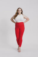 WRUP Curvy Fashion - Zip High Waisted - Full Length - Red