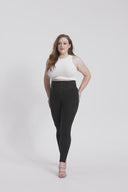 WRUP Curvy Denim - Zip High Waisted - Full Length - Black + Black Stitching