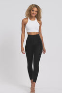 WRUP Denim With Front Pockets - Super High Waisted - 7/8 Length - Black + Black Stitching