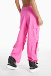 Cargo Pants - High Waisted - Full Length - Pink 4