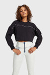 Cropped Jumper - Black with Metal Studs 3