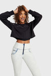 Cropped Jumper - Black with Metal Studs 2