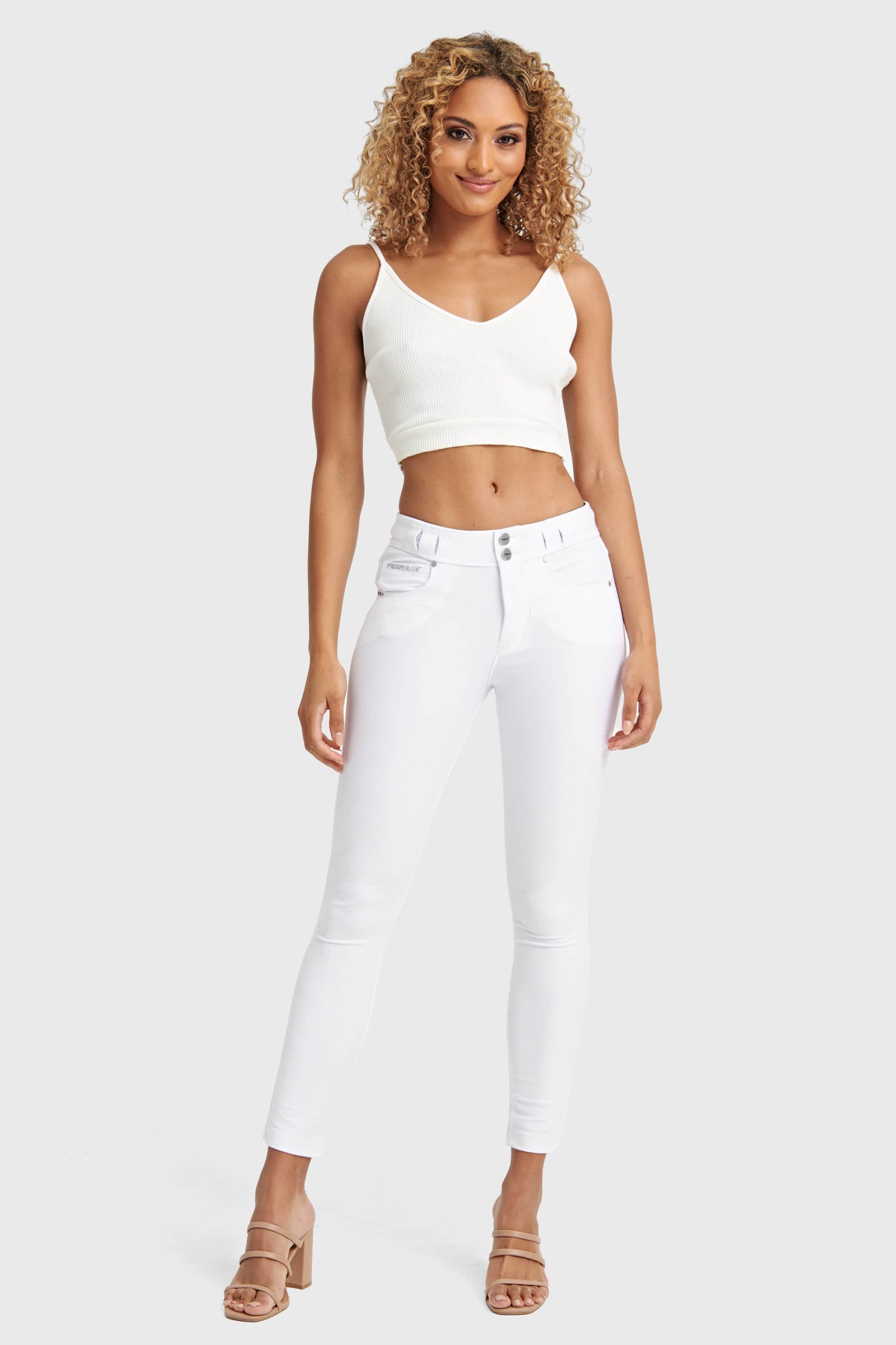 Cotton Ribbed Crop - White 3