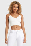 Cotton Ribbed Crop - White 1