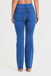 WR.UP® Denim With Front Pockets - Super High Waisted - Flare - Cobalt Blue + Blue Stitching 8