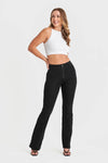 WR.UP® Denim with Front Pockets - Super High Waisted - Flare - Black + Black Stitching 5