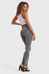 WR.UP® Denim - High Waisted - Full Length - Grey + Yellow Stitching 6