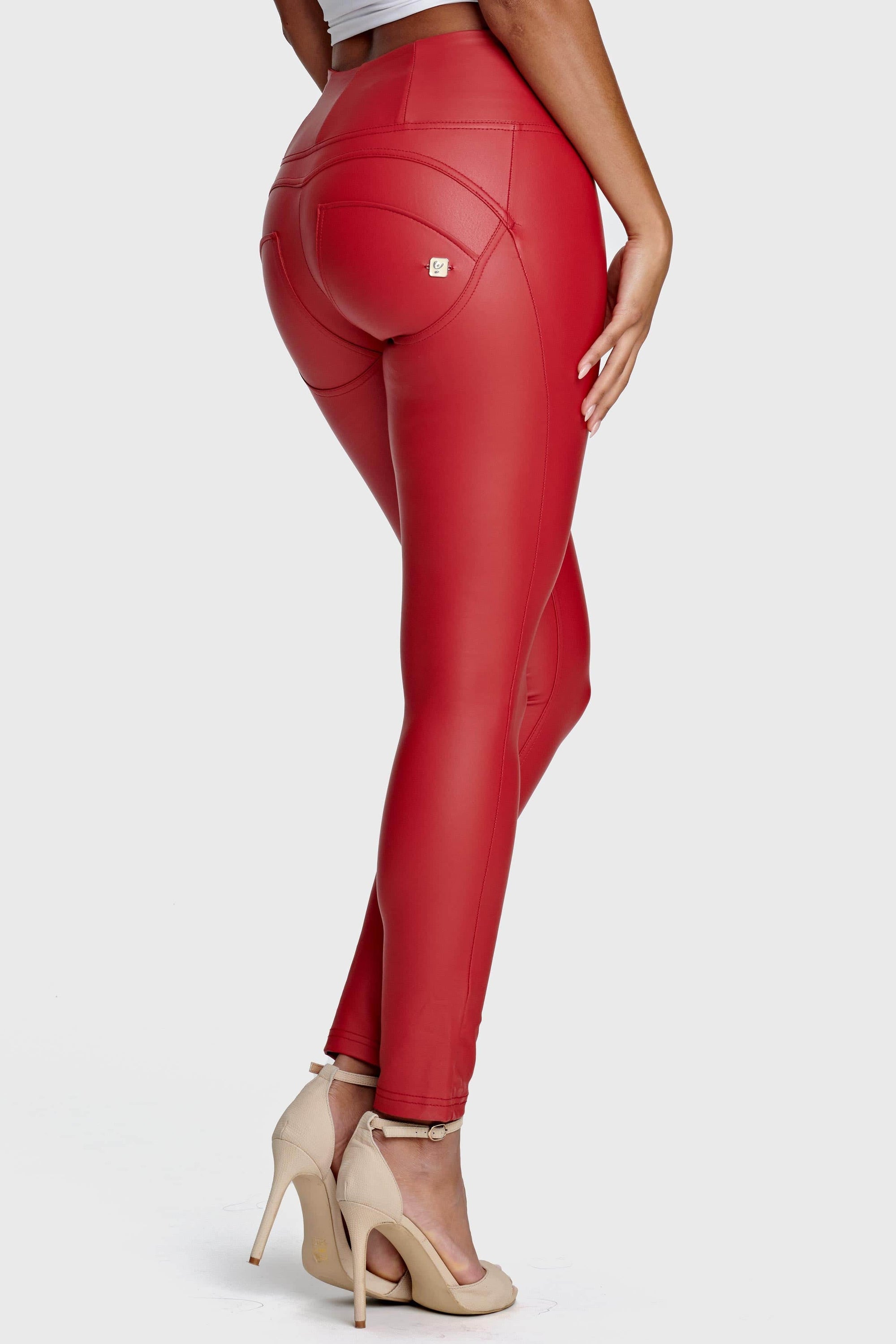 WR.UP® Faux Leather - High Waisted - Full Length - Red 5
