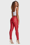 WR.UP® Faux Leather - High Waisted - Full Length - Red 6