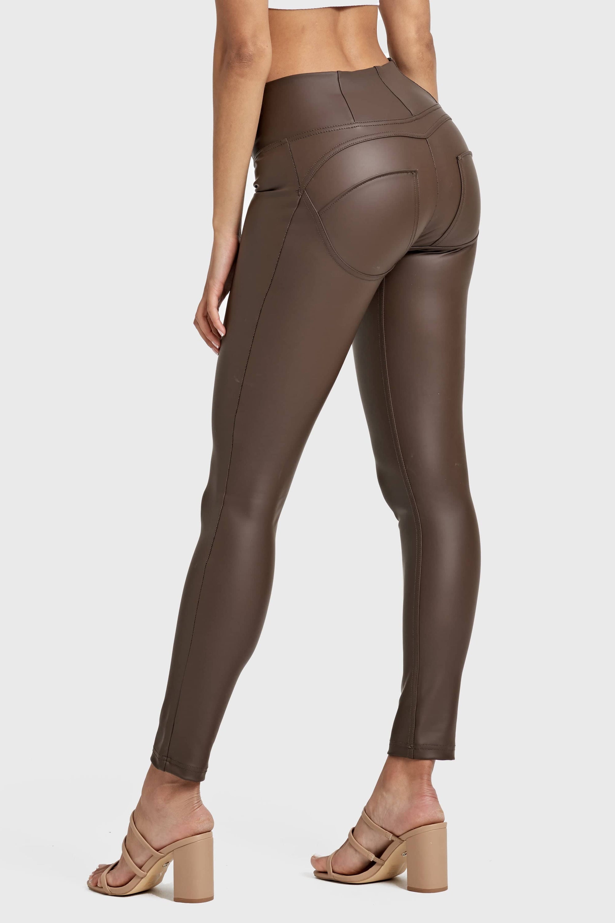 WR.UP® Faux Leather - High Waisted - Full Length - Chocolate 9