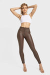 WR.UP® Faux Leather - High Waisted - Full Length - Chocolate 3