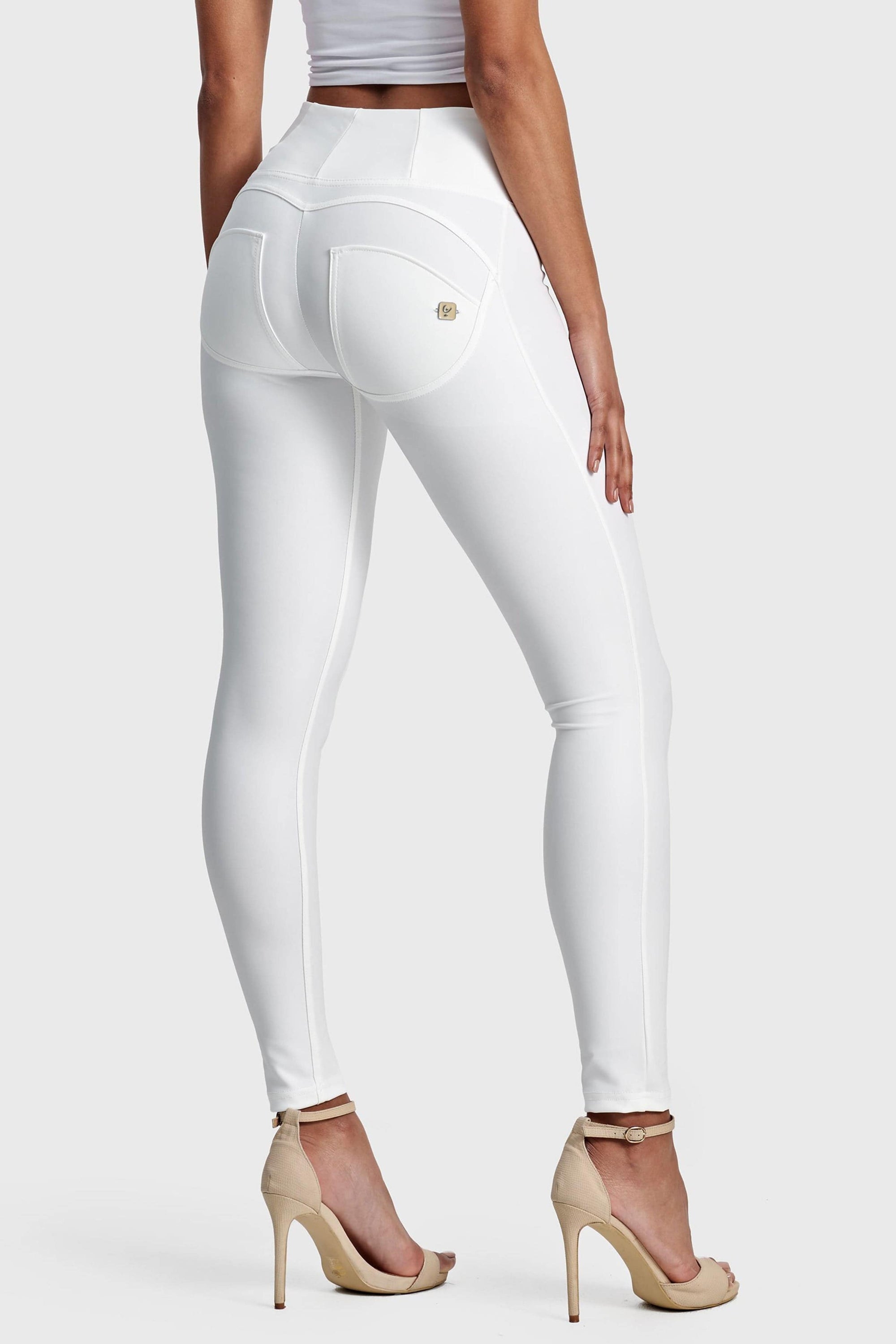 WR.UP® Faux Leather - High Waisted - Full Length - White 1
