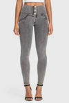 WR.UP® Denim - 3 Button High Waisted - Full Length  - Grey + Yellow Stitching 1