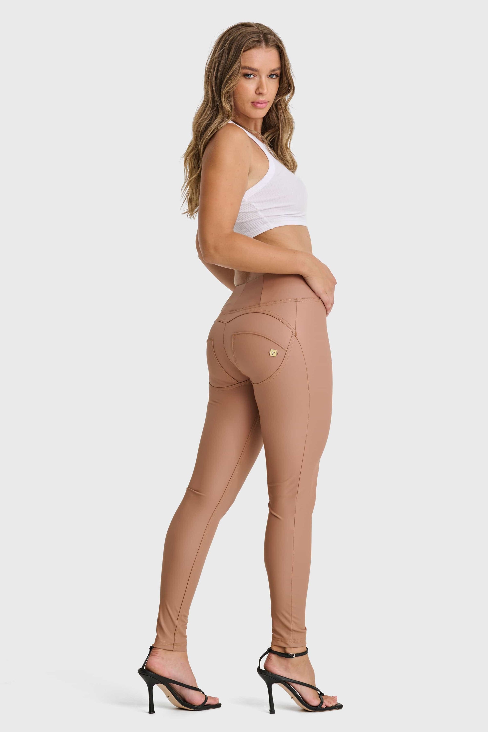 WR.UP® Faux Leather - High Waisted - Full Length - Mocha 5