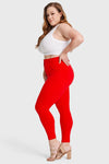 WR.UP® Curvy Fashion - High Waisted - 7/8 Length - Red 8