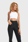 WR.UP® Denim With Front Pockets - Super High Waisted - 7/8 Length - Black + Black Stitching 5