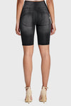 WR.UP® Denim - High Waisted - Biker Shorts - Black + Black Stitching 4