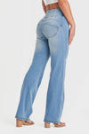 WR.UP® Snug Jeans - High Waisted - Flare - Light Blue + Yellow Stitching 1