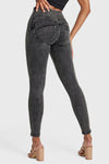 WR.UP® SNUG Jeans - High Waisted - Full Length - Washed Black + Black Stitching 11