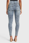 WR.UP® Snug Ripped Jeans - High Waisted - Full Length - Blue Stonewash + Yellow Stitching 10