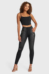 WR.UP® Snug Distressed Jeans - High Waisted - Full Length - Black + Black Stitching 6