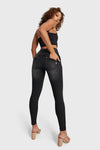 WR.UP® Snug Distressed Jeans - High Waisted - Full Length - Black + Black Stitching 4