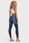 WR.UP® Snug Jeans - Mid Rise - Full Length - Dark Blue + Blue Stitching 7